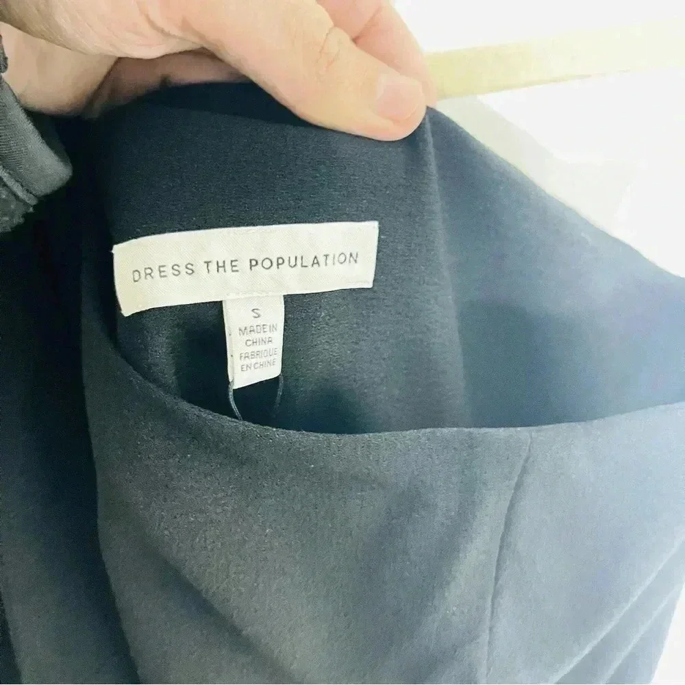 NWT Dress the Population Tiffany One-Shoulder Sheath Dress Black